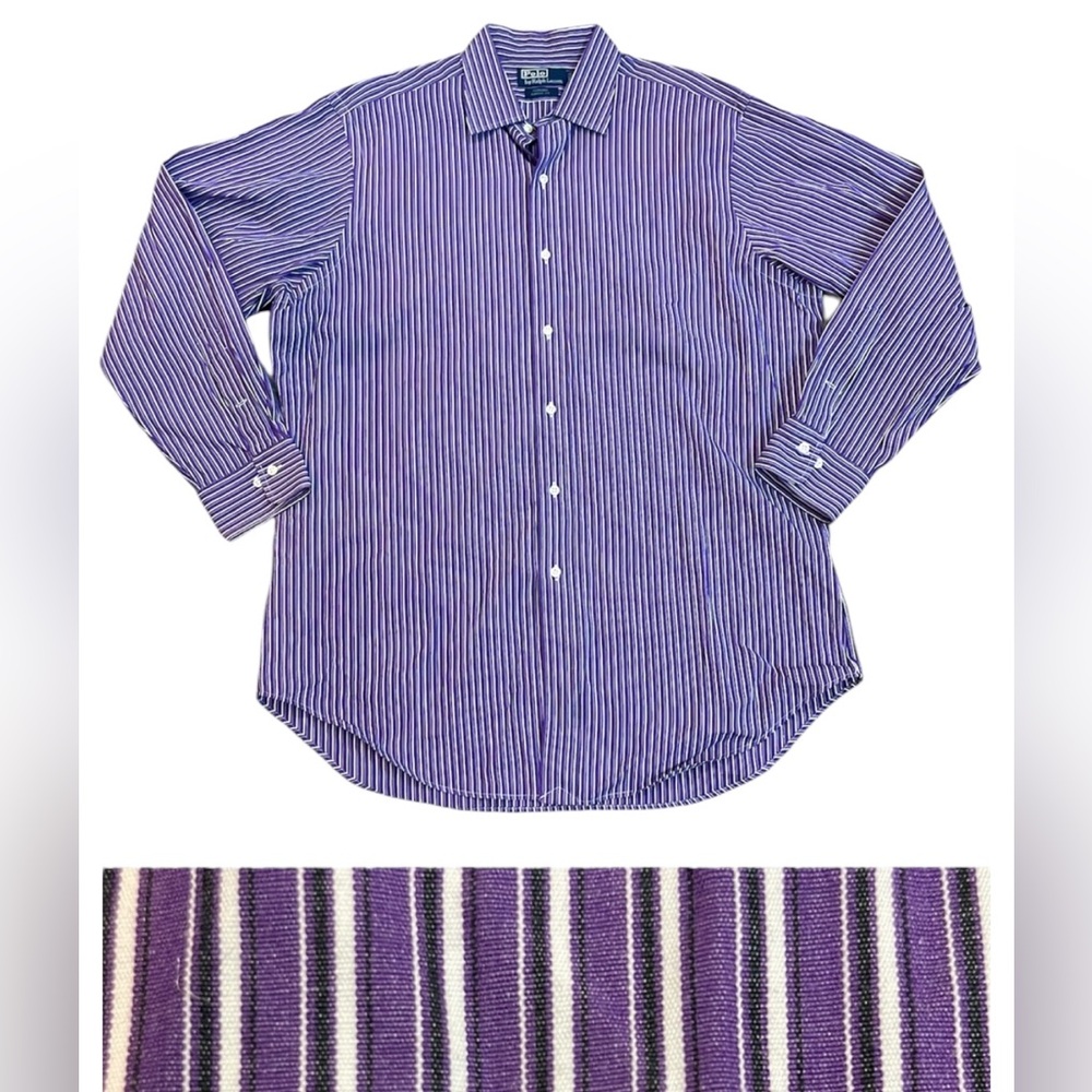 Polo Ralph Lauren Curham Classic Fit Stripe Shirt Size 16.5 32/33